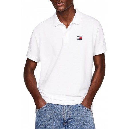 Tommy Jeans Ανδρική Μπλούζα Polo Regular Fit Badge Polo DM0DM18314-YBR (Λευκό)