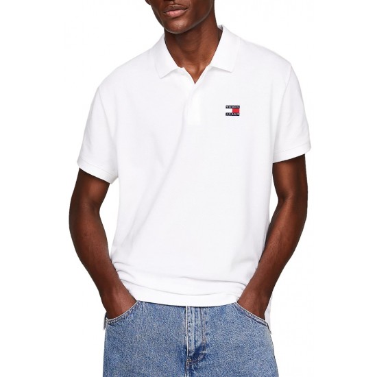 Tommy Jeans Ανδρική Μπλούζα Polo Regular Fit Badge Polo DM0DM18314-YBR (Λευκό)