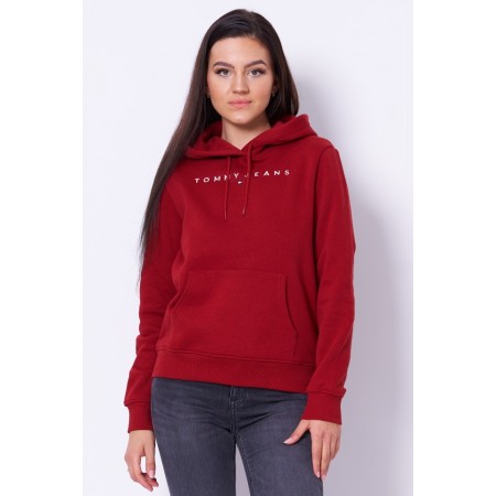 Tommy Jeans Γυναικείο Φούτερ Linear Hoodie Regular Fit DW0DW17324 - VLP Deep Rouge (Μπορντό)