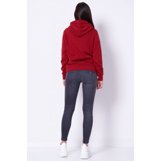 Tommy Jeans Γυναικείο Φούτερ Linear Hoodie Regular Fit DW0DW17324 - VLP Deep Rouge (Μπορντό)