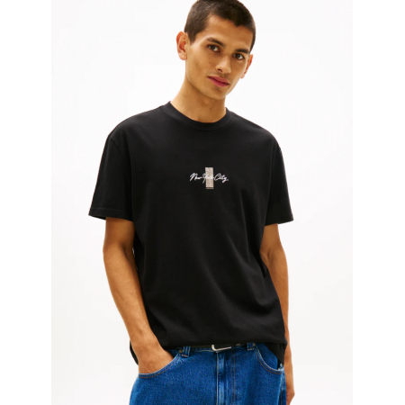 Tommy Jeans Ανδρικό T-Shirt SICN BLOCK SS TEE Regular Fit DM0DM22532-BDS(Μαύρο)