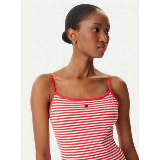 Tommy Jeans  Γυναικείο Βαμβακερό Τοπ με Τιράντες TJW ESSENTIAL STRAP TOP EXT DW0DW20675-0EY(Coral)