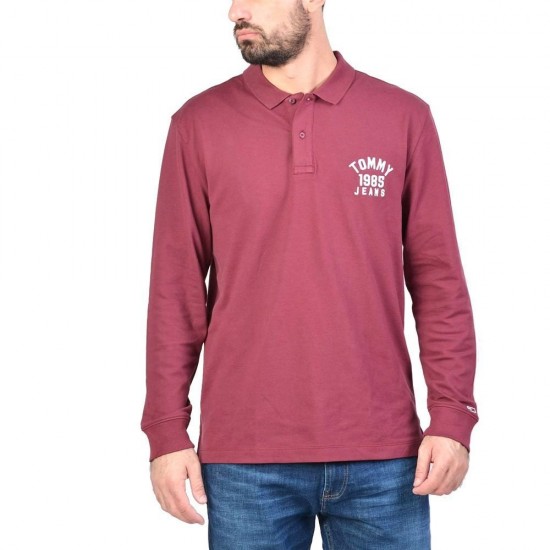 Τommy Jeans Men's Chest Logo Lomgsleeve Polo DM0DM07010 VA2 Burgundy