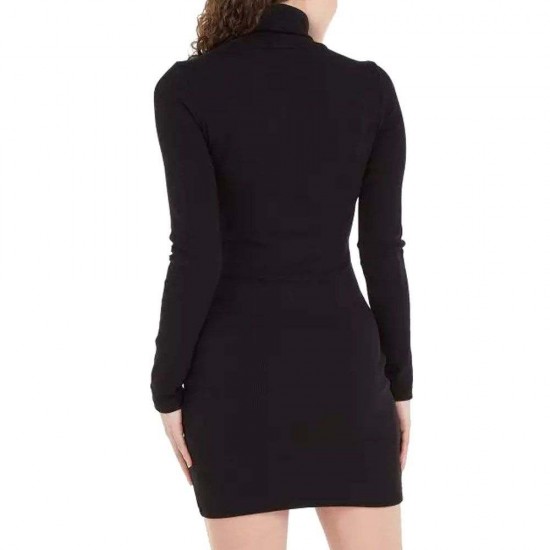 Tommy Jeans Γυναικείο Φόρεμα Ζιβάγκο Turtleneck Logo Dress DW0DW16481-BDS (Μαύρο)