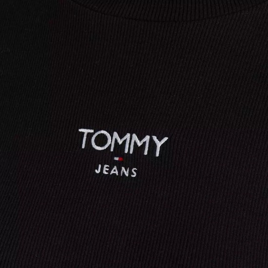 Tommy Jeans Γυναικείο Φόρεμα Ζιβάγκο Turtleneck Logo Dress DW0DW16481-BDS (Μαύρο)