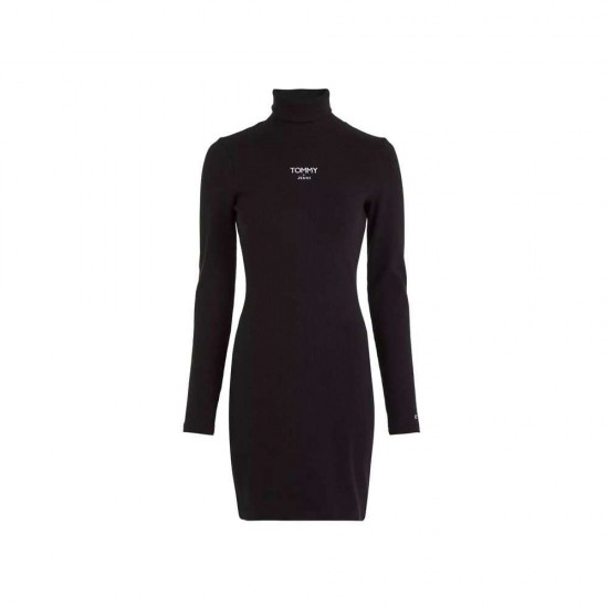 Tommy Jeans Γυναικείο Φόρεμα Ζιβάγκο Turtleneck Logo Dress DW0DW16481-BDS (Μαύρο)