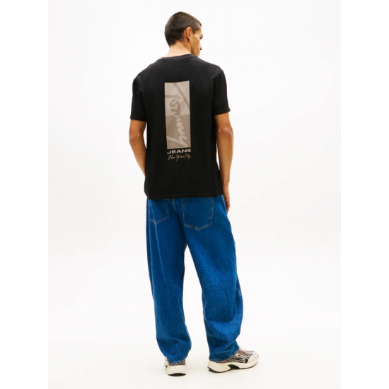 Tommy Jeans Ανδρικό T-Shirt SICN BLOCK SS TEE Regular Fit DM0DM22532-BDS(Μαύρο)