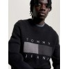 Tommy Jeans Ανδρικό Βαμβακερό Πλεκτό Relaxed Fit Flag Sweater DM0DM17773-BDS (Μαύρο)