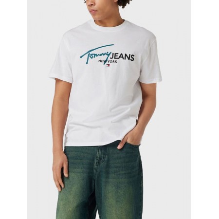 Tommy Jeans Ανδρικό T-shirt Reg Fit Spray Pop Colour Tee DM0DM18572-YBR (Λευκό)
