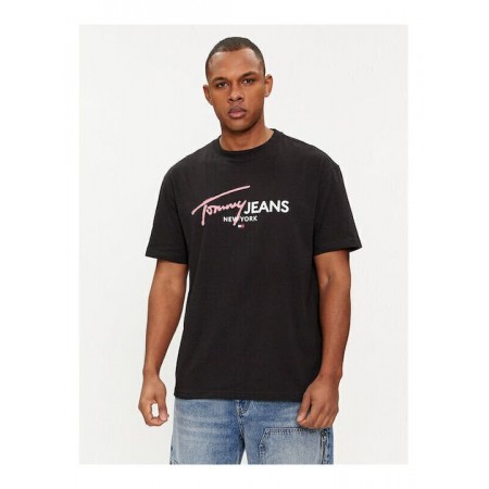 Tommy Jeans Ανδρικό T-shirt Reg Fit Spray Pop Colour Tee DM0DM18572-BDS (Μαύρο)
