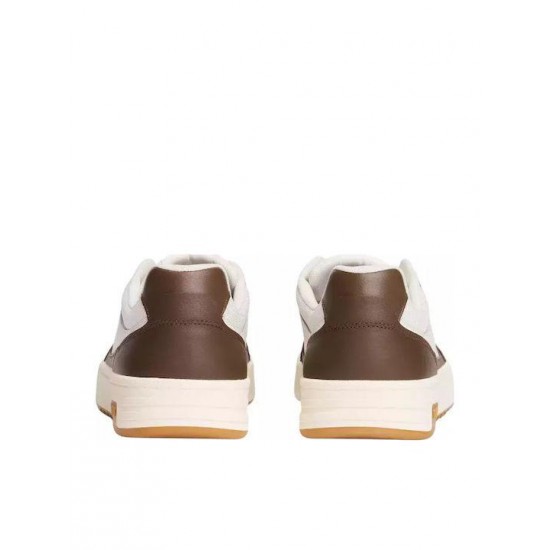 Tommy Jeans Ανδρικά Δερμάτινα Παπούτσια Cupsole Leather EM0EM01443-0LI (Ivory/Brown)