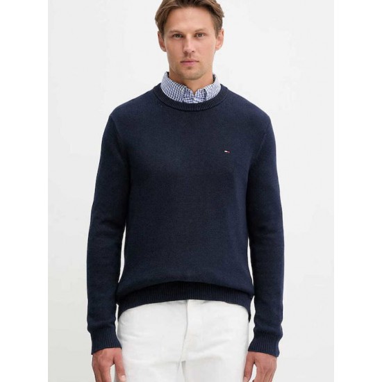 TOMMY JEANS Ανδρικό Βαμβακερό Πλεκτό Slim Fit Essential Sweater DM0DM21787-C1G (Dark Night Navy)