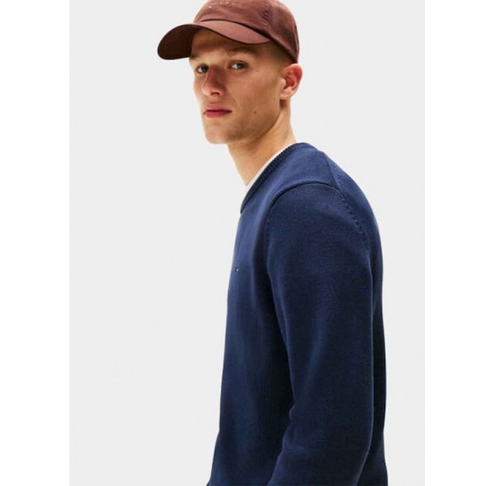 TOMMY JEANS Ανδρικό Βαμβακερό Πλεκτό Slim Fit Essential Sweater DM0DM21787-C1G (Dark Night Navy)