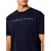 Tommy Jeans  Ανδρικό T-Shirt LINEAR LOGO TEE Regular Fit DM0DM20744-C3Q(Μπλέ/Σιέλ)