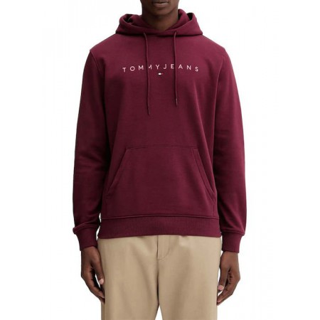 Tommy Jeans Ανδρικό Φούτερ Linear Logo Hoodie Regular Fit DM0DM20746-XIU Red Wine Multi (Μπορντώ)