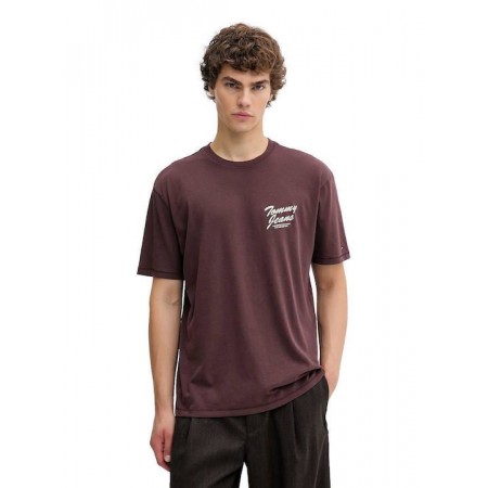 Tommy Jeans Ανδρικό Βαμβακερό T-shirt Novelty Tee Relaxed Fit DM0DM22060-GS7 Rich Brown(Καφέ)
