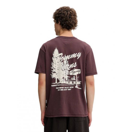 Tommy Jeans Ανδρικό Βαμβακερό T-shirt Novelty Tee Relaxed Fit DM0DM22060-GS7 Rich Brown(Καφέ)