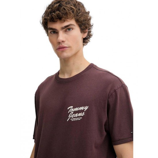 Tommy Jeans Ανδρικό Βαμβακερό T-shirt Novelty Tee Relaxed Fit DM0DM22060-GS7 Rich Brown(Καφέ)
