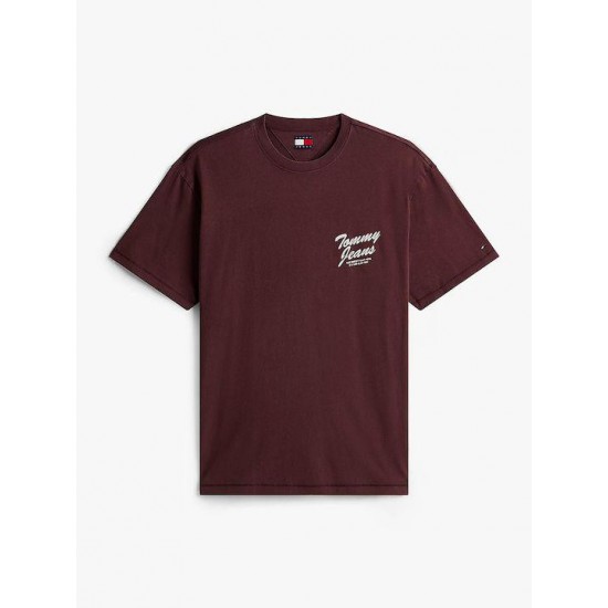 Tommy Jeans Ανδρικό Βαμβακερό T-shirt Novelty Tee Relaxed Fit DM0DM22060-GS7 Rich Brown(Καφέ)