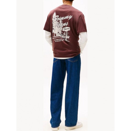Tommy Jeans Ανδρικό Βαμβακερό T-shirt Novelty Tee Relaxed Fit DM0DM22060-GS7 Rich Brown(Καφέ)