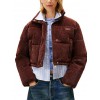 Tommy Jeans Γυναικείο Μπουφάν Cord Puffer Jacket Regular Fit Crop DW0DW21658-GS7 Rich Brown(Καφέ)