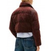 Tommy Jeans Γυναικείο Μπουφάν Cord Puffer Jacket Regular Fit Crop DW0DW21658-GS7 Rich Brown(Καφέ)