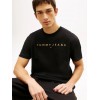 Tommy Jeans  Ανδρικό T-Shirt LINEAR LOGO TEE Regular Fit DM0DM20744-SEV(Μαύρο/Πορτοκαλί)