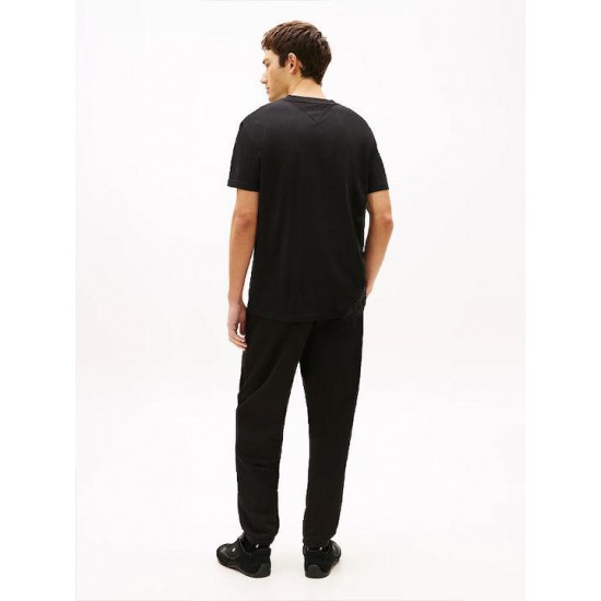 Tommy Jeans  Ανδρικό T-Shirt LINEAR LOGO TEE Regular Fit DM0DM20744-SEV(Μαύρο/Πορτοκαλί)