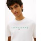TOMMY JEANS Ανδρικό Βαμβακερό T-shirt Linear Logo Tee DM0DM20744-L5Y(Λευκό/Πράσινο)