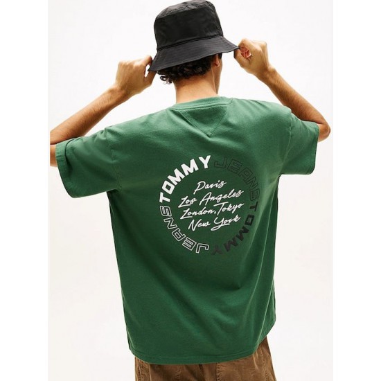 Tommy Jeans  Ανδρικό T-Shirt SIGNATURE CIRCLE SS TEE RLX Fit DM0DM22535-MBL(Πράσινο)