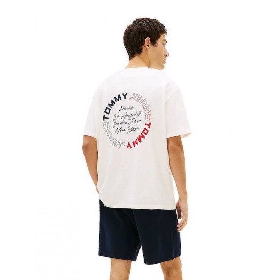 Tommy Jeans  Ανδρικό T-Shirt SIGNATURE CIRCLE SS TEE RLX Fit DM0DM22535-YBH(Εκρού)