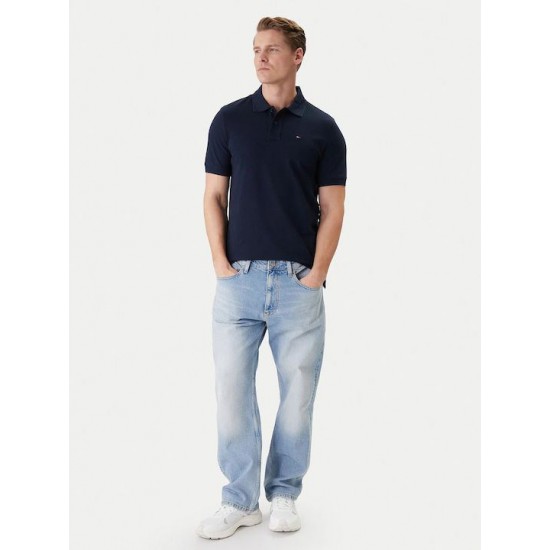 Tommy Jeans Ανδρικό T-Shirt με Γιακά Polo Regular Fit DM0DM22711-C1G(Navy)