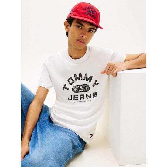 Tommy Jeans  Ανδρικό T-Shirt TJ GYM SS TEE Regular Fit DM0DM22551-YBL(Λευκό)
