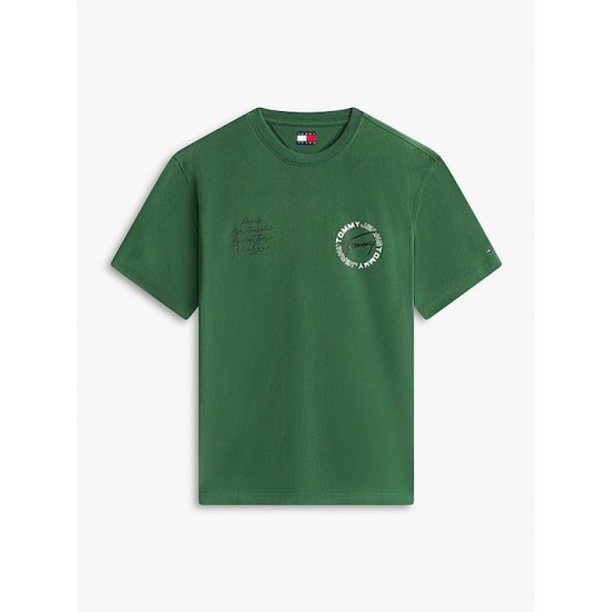 Tommy Jeans  Ανδρικό T-Shirt SIGNATURE CIRCLE SS TEE RLX Fit DM0DM22535-MBL(Πράσινο)