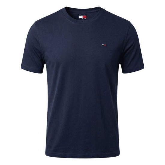 Tommy Jeans Ανδρικό Βαμβακερό T-Shirt FLAG TEE Regular Fit DM0DM22504-C1G(Navy)