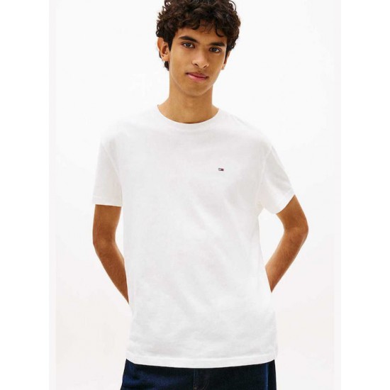 Tommy Jeans Ανδρικό Βαμβακερό T-Shirt FLAG TEE Regular Fit DM0DM22504-YBL(Λευκό)