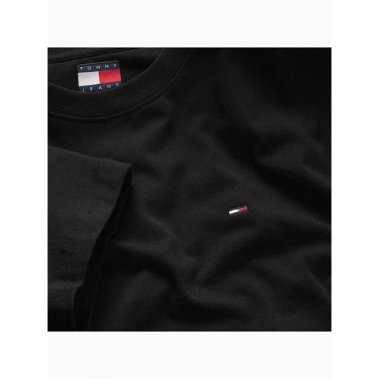 Tommy Jeans Ανδρικό Βαμβακερό T-Shirt FLAG TEE Regular Fit DM0DM22504-BDS(Μαύρο)