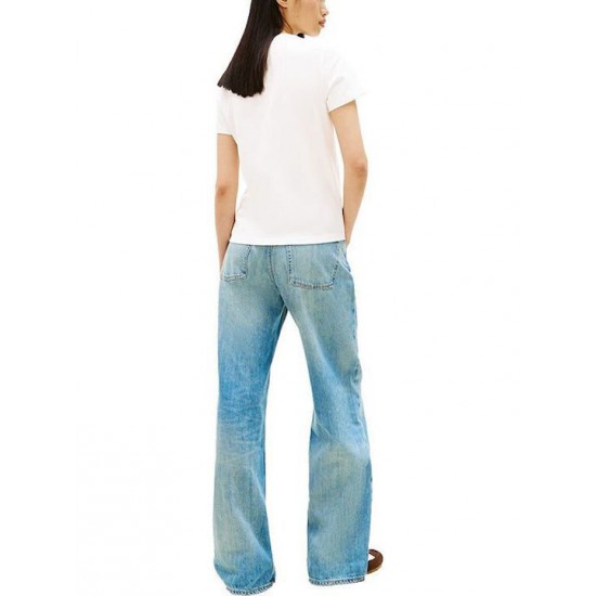 Tommy Jeans  Γυναικείο Βαμβακερό T-Shirt ESSENTIAL LOGO 2 TEE EXT REGULAR FIT DW0DW22277-YBL(Λευκό)