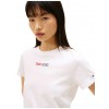 Tommy Jeans  Γυναικείο Βαμβακερό T-Shirt ESSENTIAL LOGO 2 TEE EXT REGULAR FIT DW0DW22277-YBL(Λευκό)