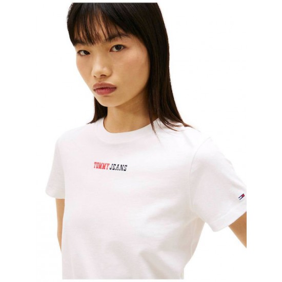 Tommy Jeans  Γυναικείο Βαμβακερό T-Shirt ESSENTIAL LOGO 2 TEE EXT REGULAR FIT DW0DW22277-YBL(Λευκό)