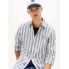 Tommy Jeans  Ανδρικό Λινό Πουκάμισο με Ρίγες Regular Fit DM0DM22755-C3Q(Μπλε/Λευκό)