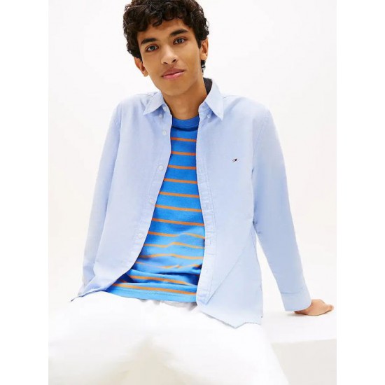 Tommy Jeans Ανδρικό Πουκάμισο Regular Fit Oxford Shirt DM0DM21298-C38 Blue Twillight (Σιελ)