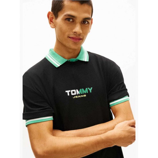 Tommy Jeans Ανδρικό T-Shirt SIGNATURE BLOCK TEE EXT DM0DM22534-BDS(Μαύρο)