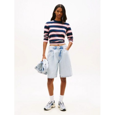 Tommy Jeans Γυναικείο Denim Charlie LS Short Pleat DW0DW22709-1AB(Light Denim)