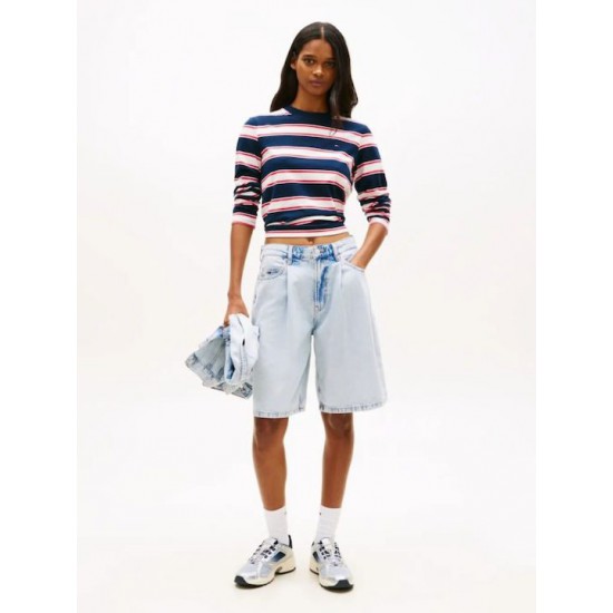 Tommy Jeans Γυναικείο Denim Charlie LS Short Pleat DW0DW22709-1AB(Light Denim)