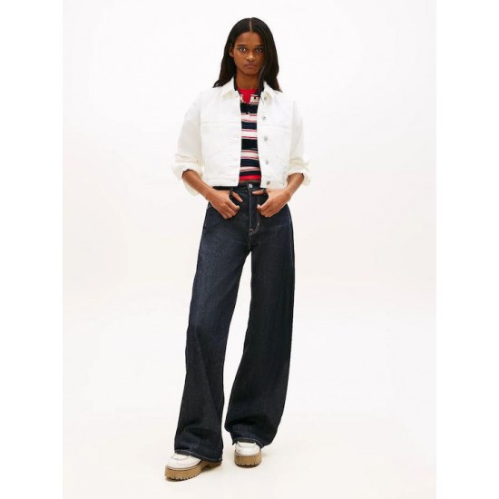 Tommy Jeans  Γυναικείο OVERSIZE CROP TRCKR JACKET FLAG DW0DW21979-1D0(Λευκό)