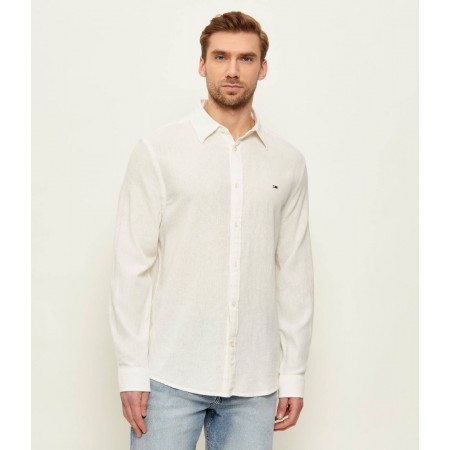 Tommy Jeans  Ανδρικό Λινό Πουκάμισο LINEN BLEND Regular Fit DM0DM22761-YBL(Ecru)