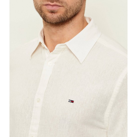 Tommy Jeans  Ανδρικό Λινό Πουκάμισο LINEN BLEND Regular Fit DM0DM22761-YBL(Ecru)