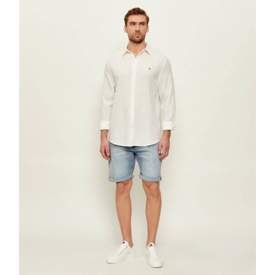 Tommy Jeans  Ανδρικό Λινό Πουκάμισο LINEN BLEND Regular Fit DM0DM22761-YBL(Ecru)