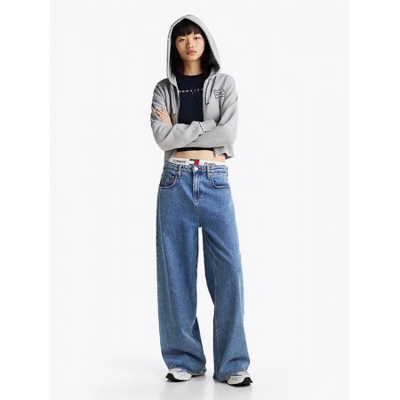 TOMMY JEANS Γυναικείο Jean Charlie Mid Loose Wide Led DW0DW19755-1A5 (Denim Blue)